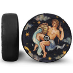 Watercolor Aquarius Zodiac Sign Print Tire Cover With Camera Hole