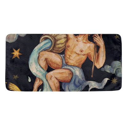 Watercolor Aquarius Zodiac Sign Print Towel