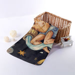 Watercolor Aquarius Zodiac Sign Print Towel