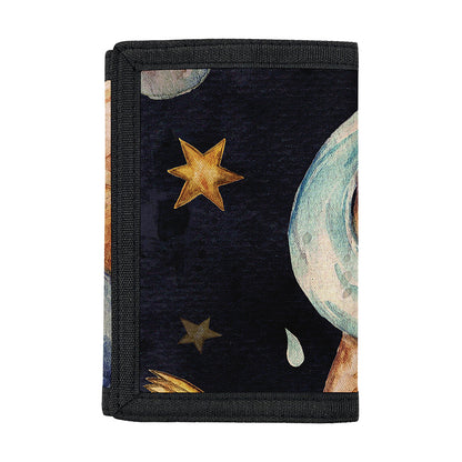 Watercolor Aquarius Zodiac Sign Print Trifold Wallet