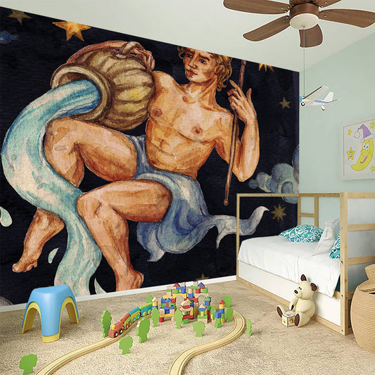Watercolor Aquarius Zodiac Sign Print Wall Sticker