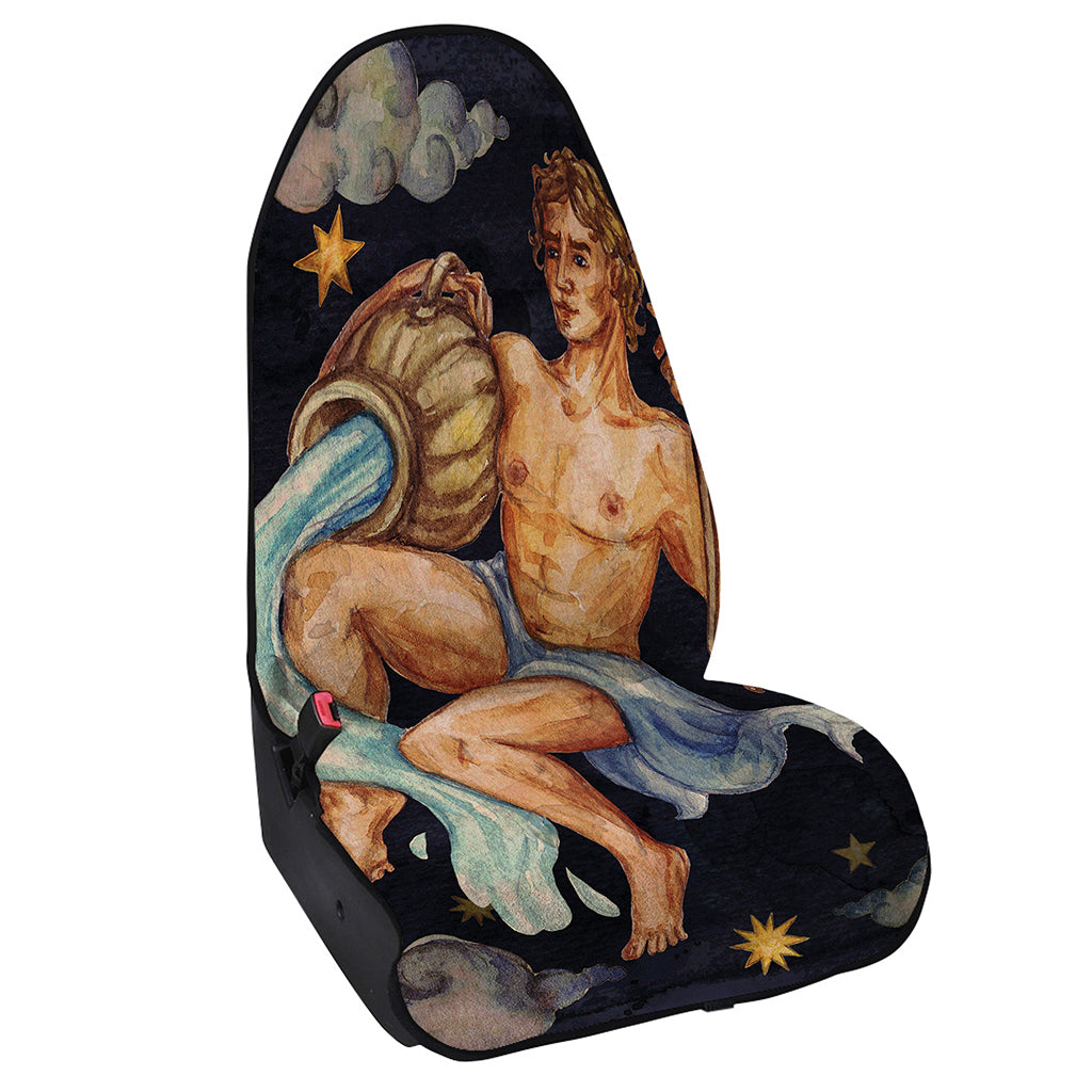 Watercolor Aquarius Zodiac Sign Print Waterproof Car Seat Cover