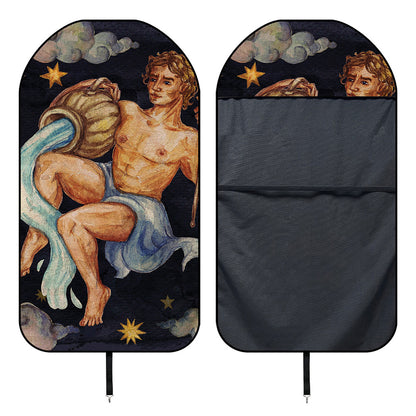 Watercolor Aquarius Zodiac Sign Print Waterproof Car Seat Cover