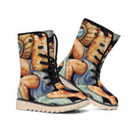 Watercolor Aquarius Zodiac Sign Print Winter Boots