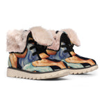Watercolor Aquarius Zodiac Sign Print Winter Boots