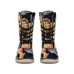 Watercolor Aquarius Zodiac Sign Print Winter Boots