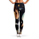 Watercolor Aquarius Zodiac Sign Print Women's Leggings
