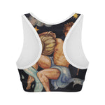 Watercolor Aquarius Zodiac Sign Print Women's Sports Bra