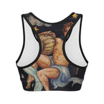 Watercolor Aquarius Zodiac Sign Print Women's Sports Bra