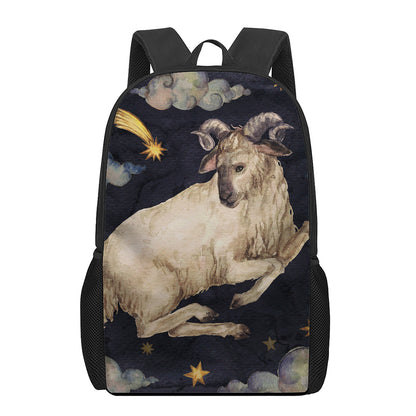 Watercolor Aries Zodiac Sign Print 17 Inch Backpack