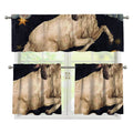 Watercolor Aries Zodiac Sign Print 3 Piece Kitchen Curtains