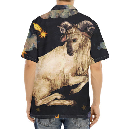 Watercolor Aries Zodiac Sign Print Aloha Shirt