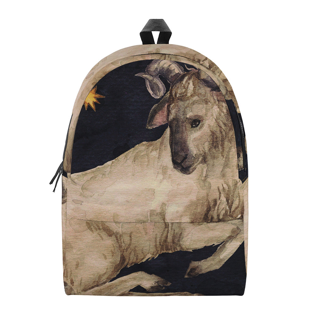 Watercolor Aries Zodiac Sign Print Backpack