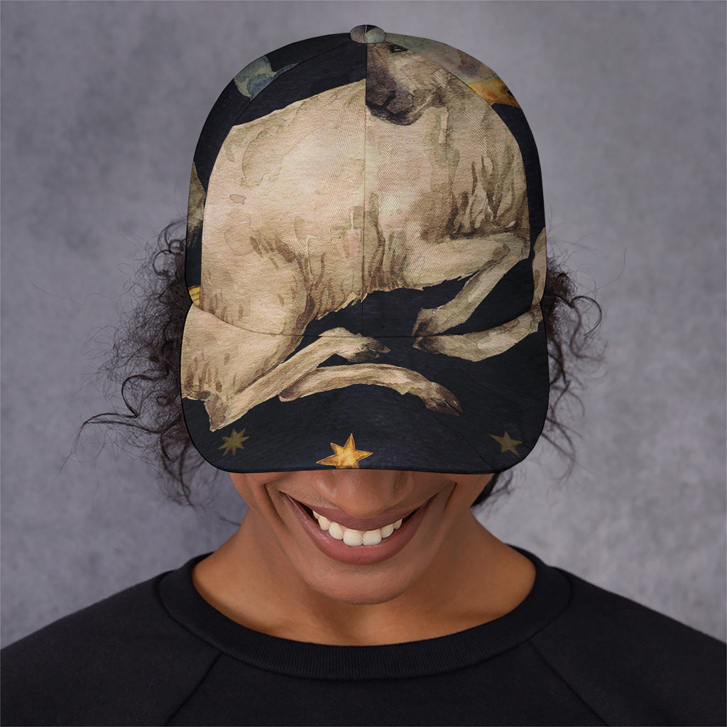 Watercolor Aries Zodiac Sign Print Baseball Cap