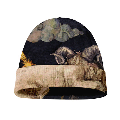 Watercolor Aries Zodiac Sign Print Beanie
