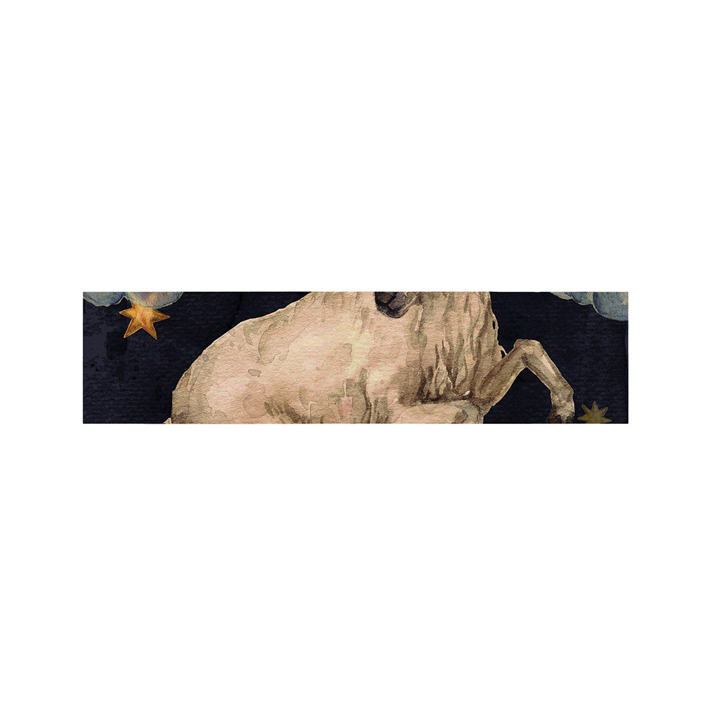 Watercolor Aries Zodiac Sign Print Bed Runner