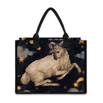 Watercolor Aries Zodiac Sign Print Canvas Tote Bag
