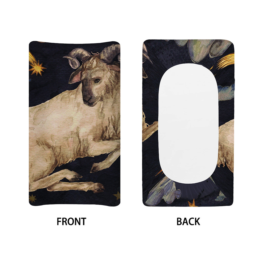 Watercolor Aries Zodiac Sign Print Changing Pad Cover