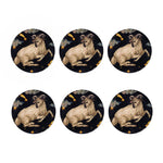 Watercolor Aries Zodiac Sign Print Coaster Set