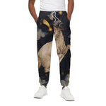 Watercolor Aries Zodiac Sign Print Cotton Pants