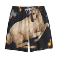 Watercolor Aries Zodiac Sign Print Cotton Shorts