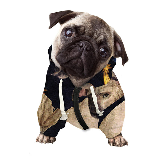 Watercolor Aries Zodiac Sign Print Dog Zip Up Hoodie