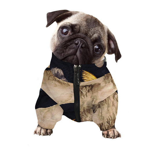 Watercolor Aries Zodiac Sign Print Dog Zip Up Jacket
