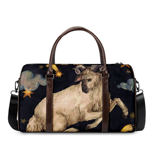 Watercolor Aries Zodiac Sign Print Duffle Bag