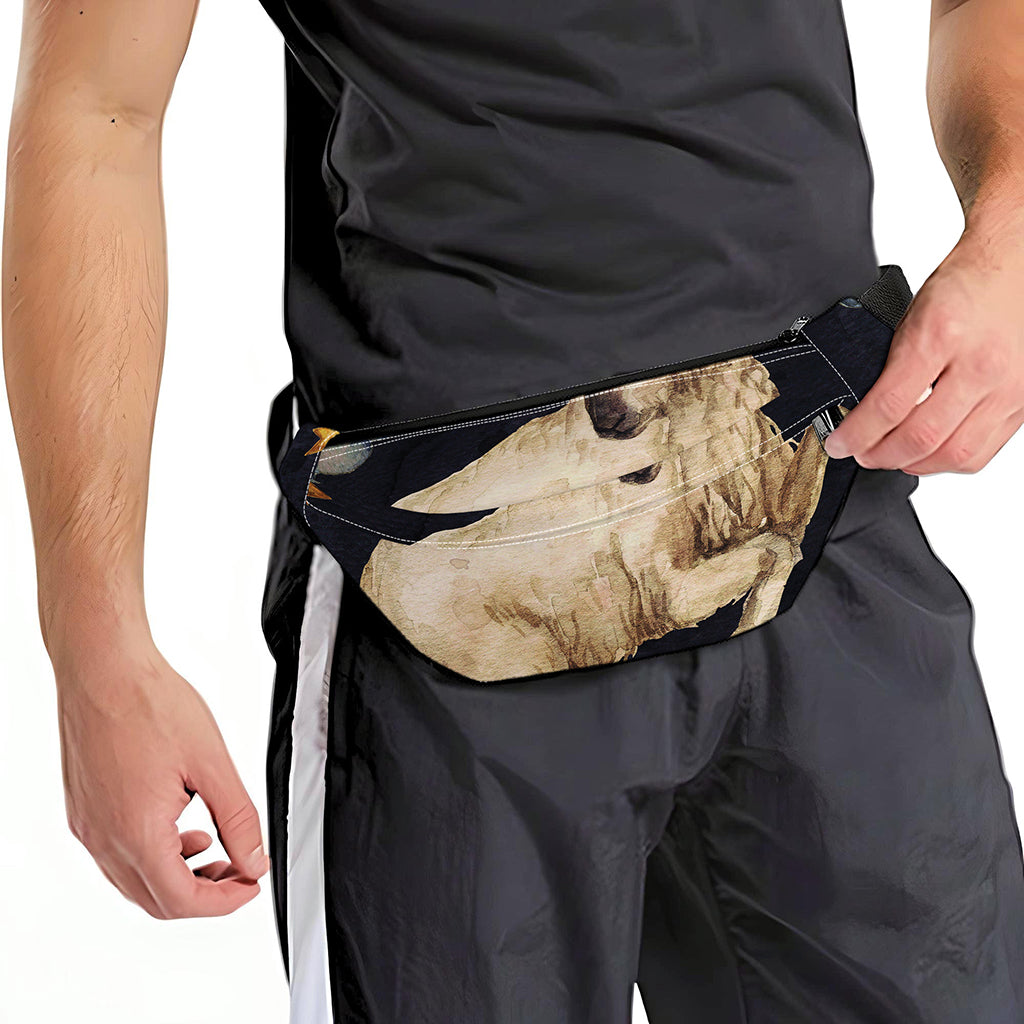Watercolor Aries Zodiac Sign Print Fanny Pack