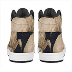 Watercolor Aries Zodiac Sign Print High Top Leather Sneakers
