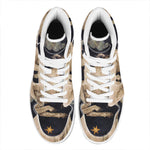Watercolor Aries Zodiac Sign Print High Top Leather Sneakers