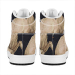 Watercolor Aries Zodiac Sign Print High Top Leather Sneakers