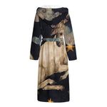 Watercolor Aries Zodiac Sign Print Hooded Bathrobe