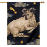 Watercolor Aries Zodiac Sign Print House Flag