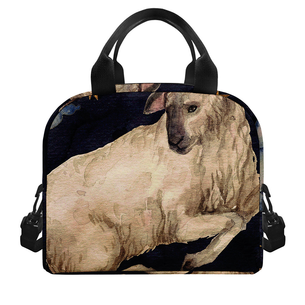 Watercolor Aries Zodiac Sign Print Insulated Lunch Bag