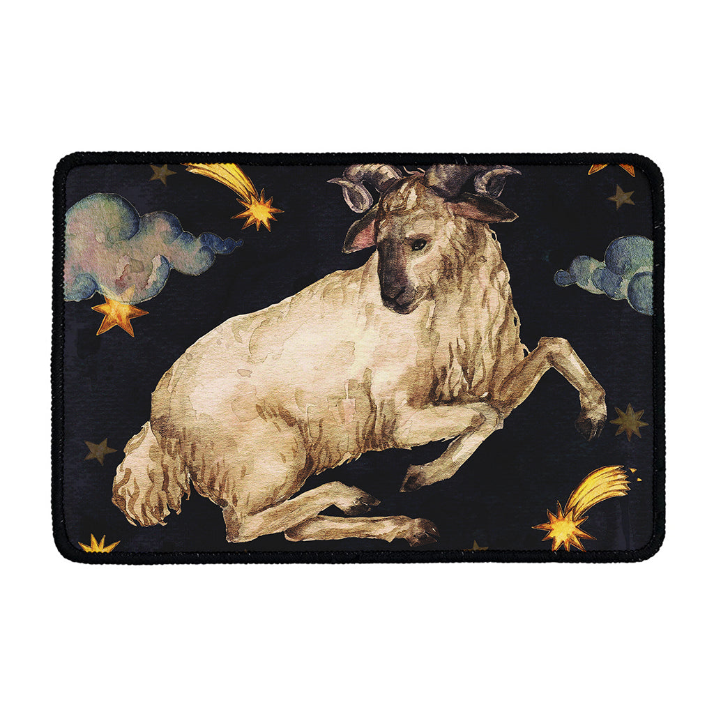 Watercolor Aries Zodiac Sign Print Kitchen Mat