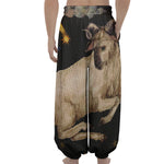 Watercolor Aries Zodiac Sign Print Lantern Pants
