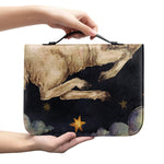 Watercolor Aries Zodiac Sign Print Leather Bible Cover