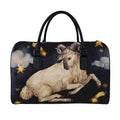 Watercolor Aries Zodiac Sign Print Leather Duffel Bag