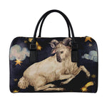 Watercolor Aries Zodiac Sign Print Leather Duffle Bag