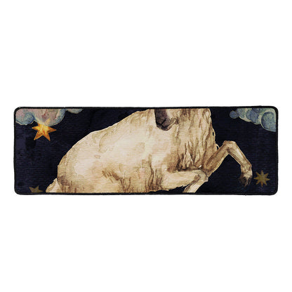 Watercolor Aries Zodiac Sign Print Long Kitchen Mat