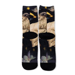 Watercolor Aries Zodiac Sign Print Long Socks