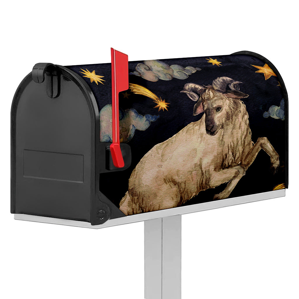 Watercolor Aries Zodiac Sign Print Mailbox Cover