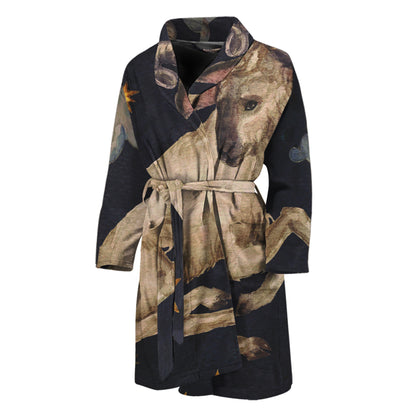 Watercolor Aries Zodiac Sign Print Men's Bathrobe