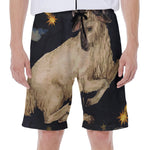 Watercolor Aries Zodiac Sign Print Men's Beach Shorts
