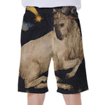Watercolor Aries Zodiac Sign Print Men's Beach Shorts
