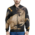 Watercolor Aries Zodiac Sign Print Men's Bomber Jacket
