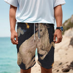 Watercolor Aries Zodiac Sign Print Men's Cargo Shorts