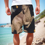 Watercolor Aries Zodiac Sign Print Men's Cargo Shorts