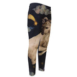 Watercolor Aries Zodiac Sign Print Men's Compression Pants